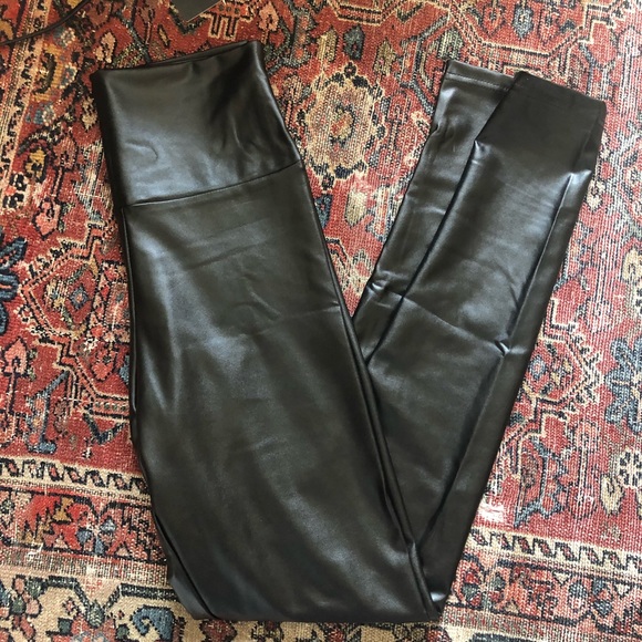 🆕High Waist Faux Leather Leggings Glossy - Picture 8 of 12